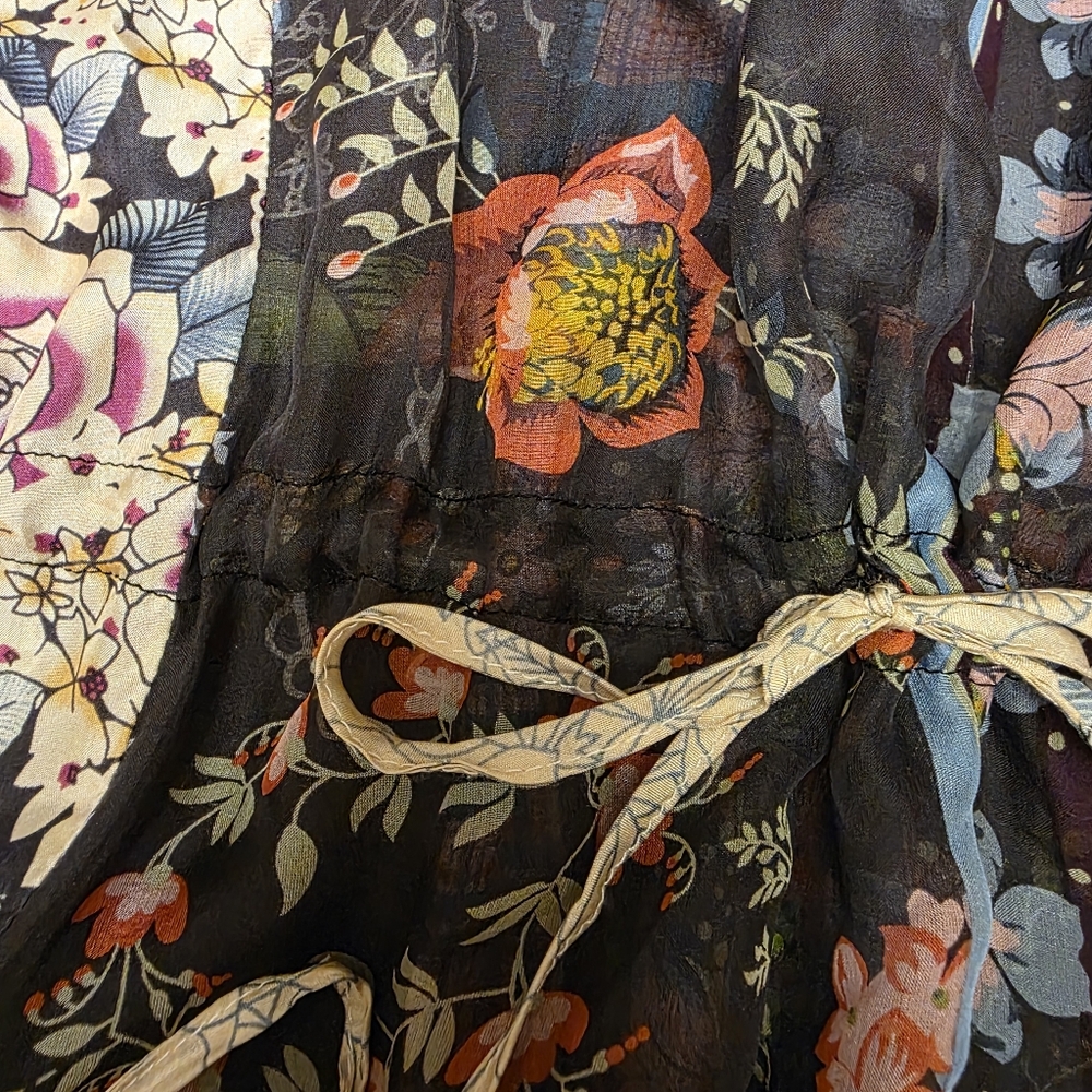 Johnny Was Sheer Silk Multi Pattern Dress Size L - Picture 11 of 11